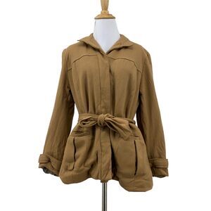 Vintage Vestito Wool Sahara Jacket Womens 14 Earth Belted Sash Button Up Lined